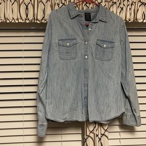 Jean Button Down Long Sleeve Shirt